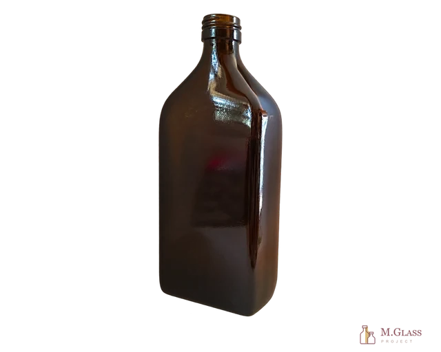 Flacon pharmaceutique plat 500 ml DIN28PP, réf. FLN500-0607500